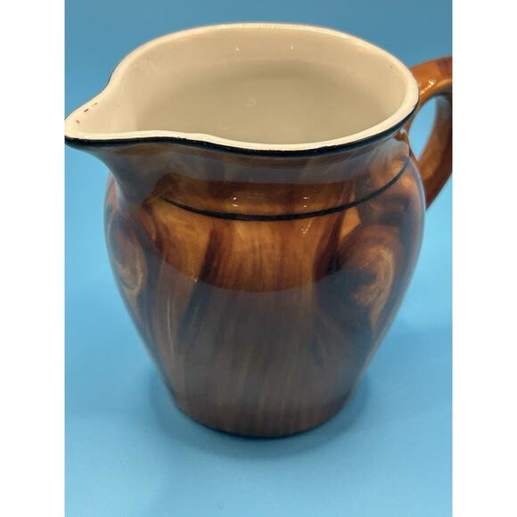Vintage Union K Faux Wood Porcelain Small Pitcher/Creamer Czechoslovakia - Picture 4 of 8